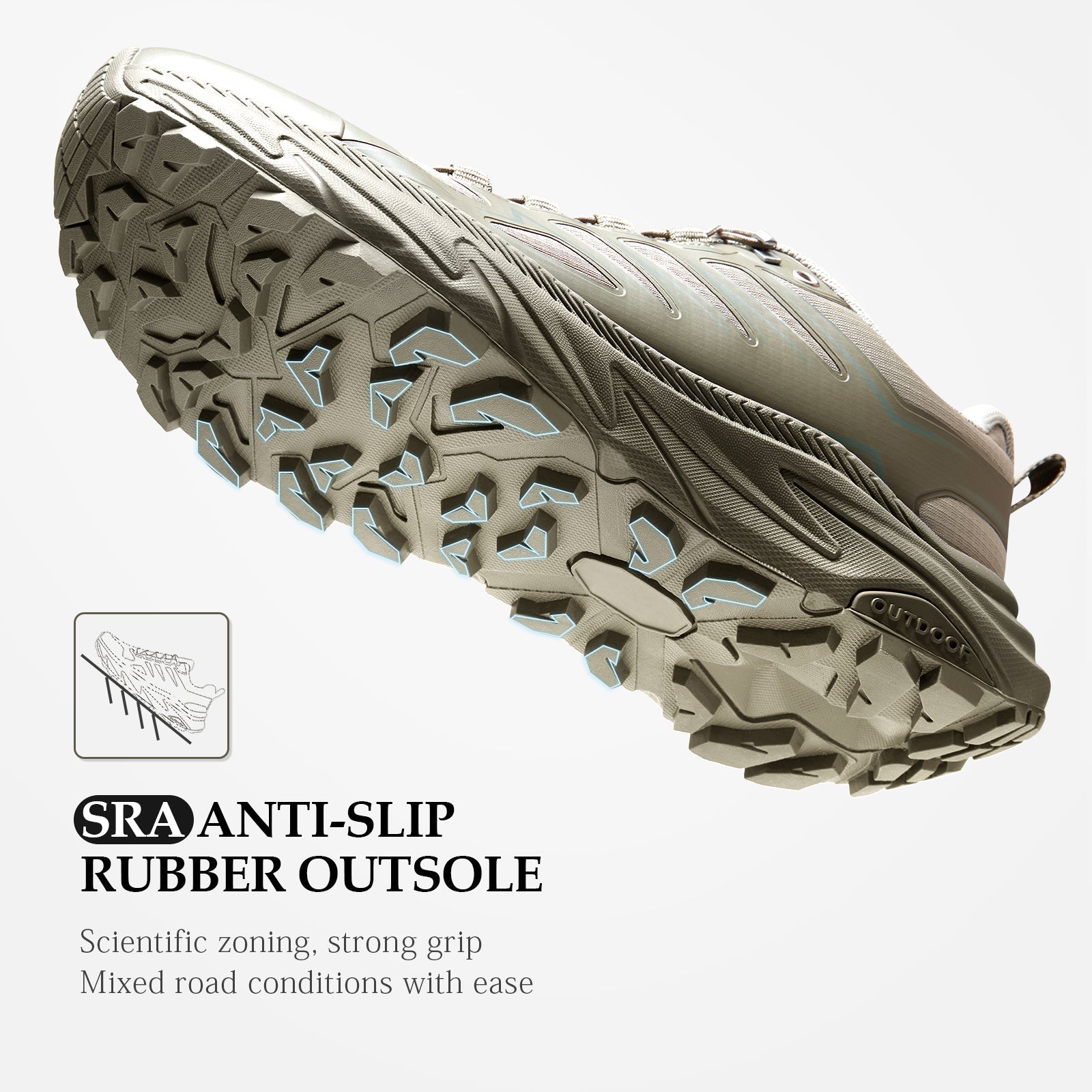 SRA Men's Trail Running Shoes - Lightweight Breathable Non-Slip Zero-Drop for Trail/Hiking