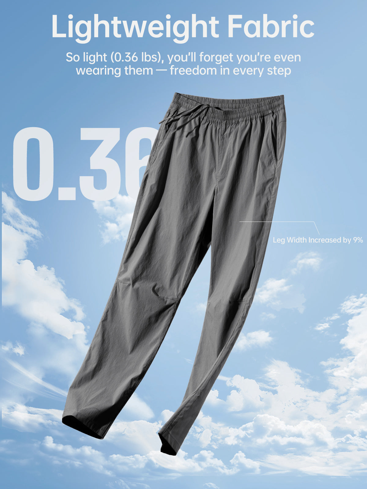 FREE SOLDIER Men's Elastic Waist Lightweight Water Resistant Quick-Dry Hiking Outdoor Sweatpants Pants