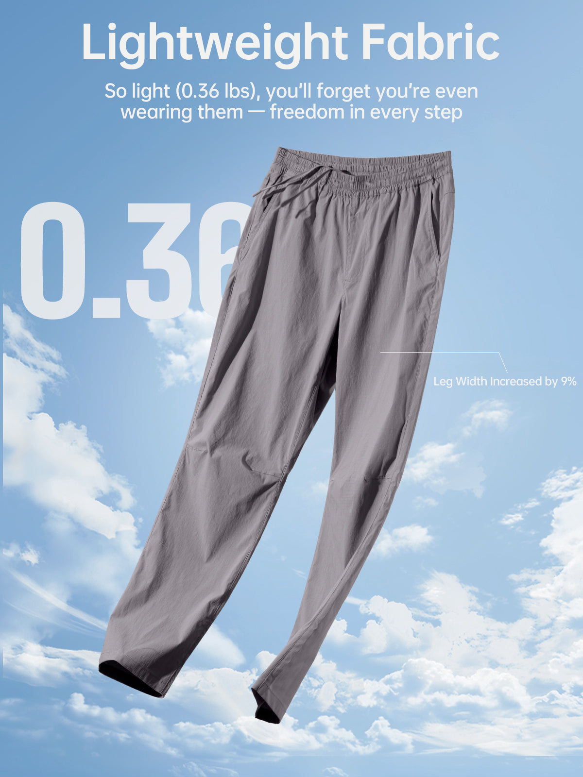 FREE SOLDIER Men's Elastic Waist Lightweight Water Resistant Quick-Dry Hiking Outdoor Sweatpants Pants