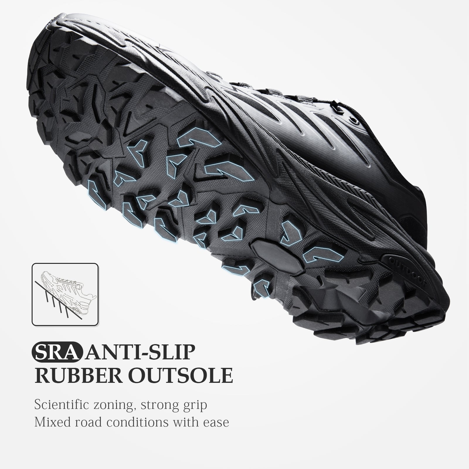 SRA Men's Trail Running Shoes - Lightweight Breathable Non-Slip Zero-Drop for Trail/Hiking