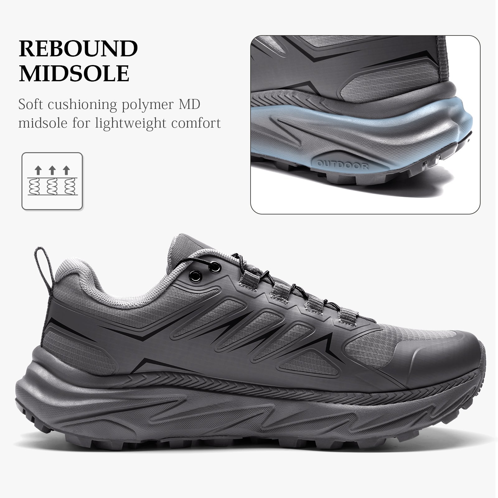 SRA Men's Trail Running Shoes - Lightweight Breathable Non-Slip Zero-Drop for Trail/Hiking