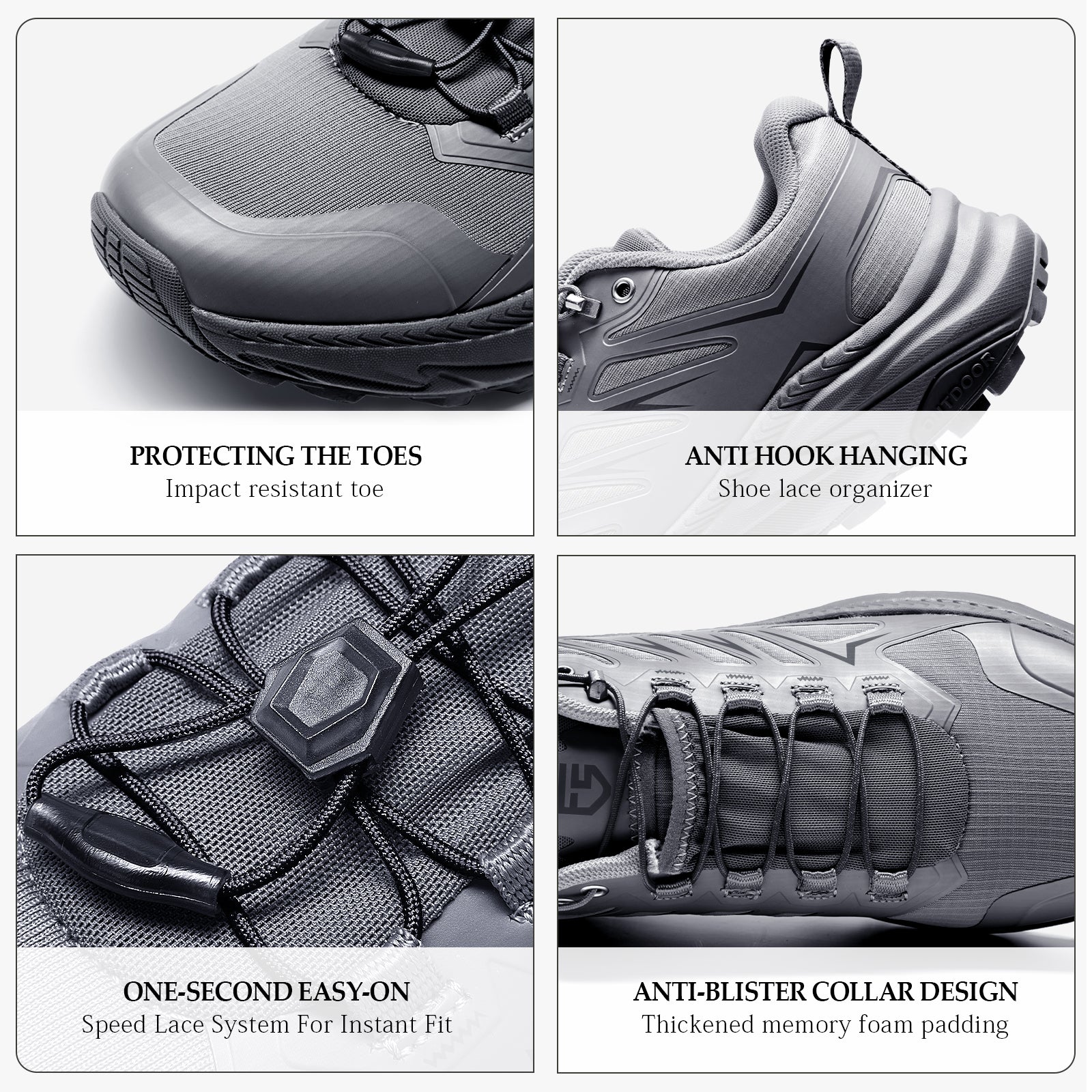 SRA Men's Trail Running Shoes - Lightweight Breathable Non-Slip Zero-Drop for Trail/Hiking