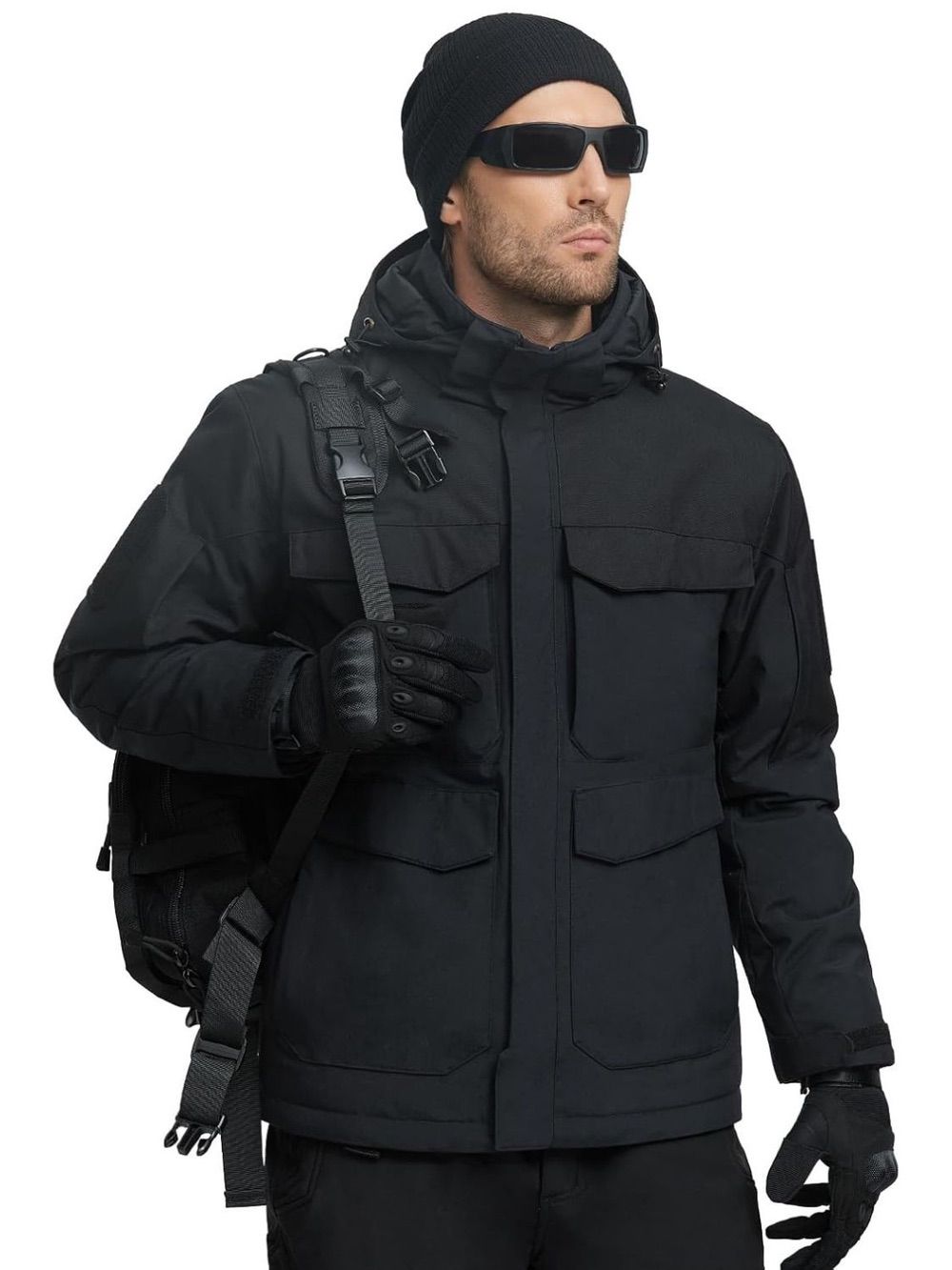 SHARP Men's Warm & Waterproof Ski Winter Jacket w/  Multi Pockets & Detachable Hood