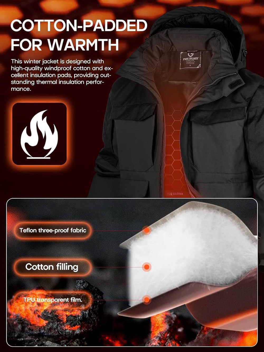 SHARP Men's Warm & Waterproof Ski Winter Jacket w/  Multi Pockets & Detachable Hood