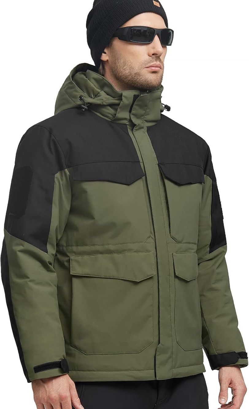 SHARP Men's Warm & Waterproof Ski Winter Jacket w/  Multi Pockets & Detachable Hood