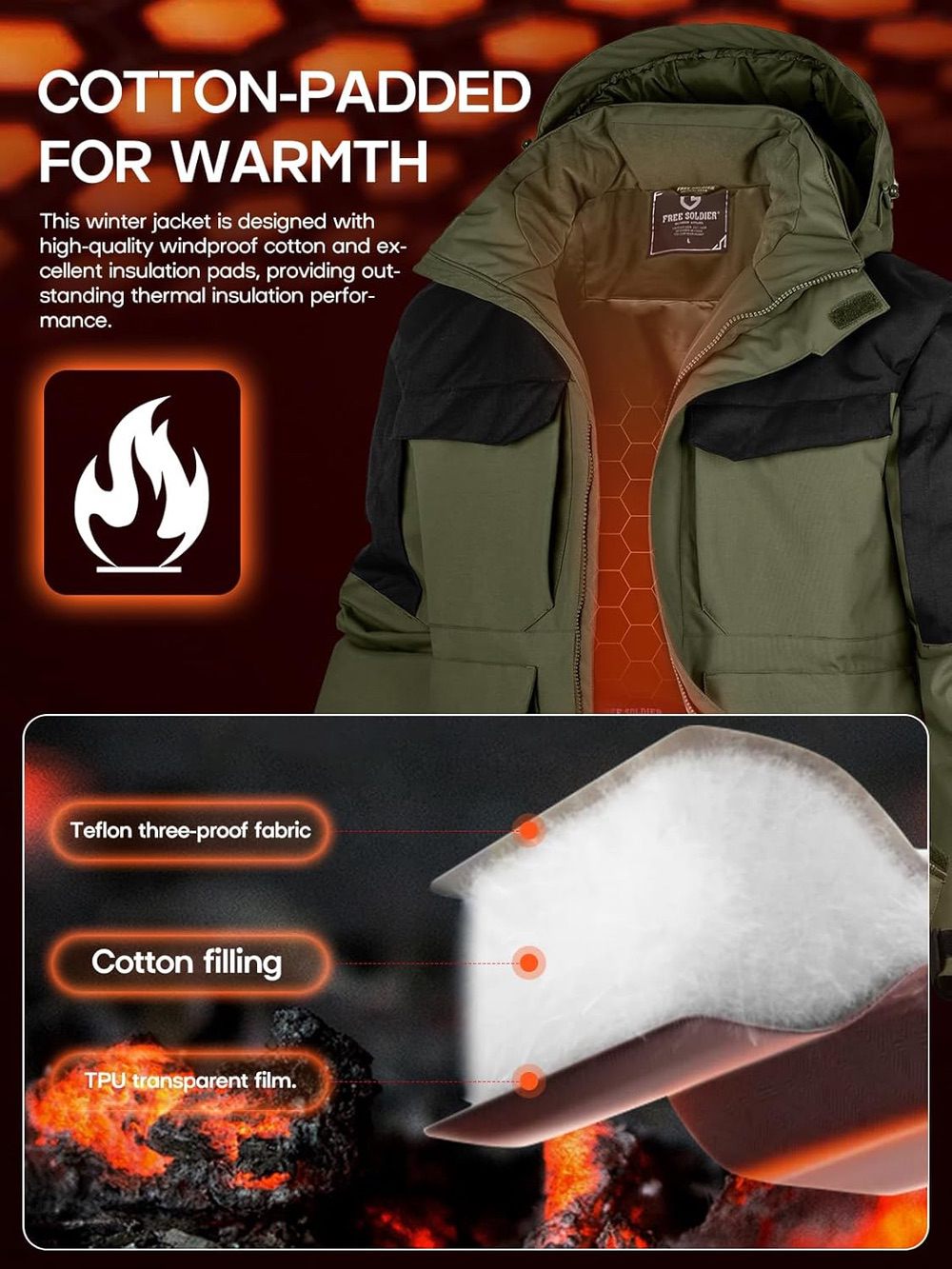 SHARP Men's Warm & Waterproof Ski Winter Jacket w/  Multi Pockets & Detachable Hood