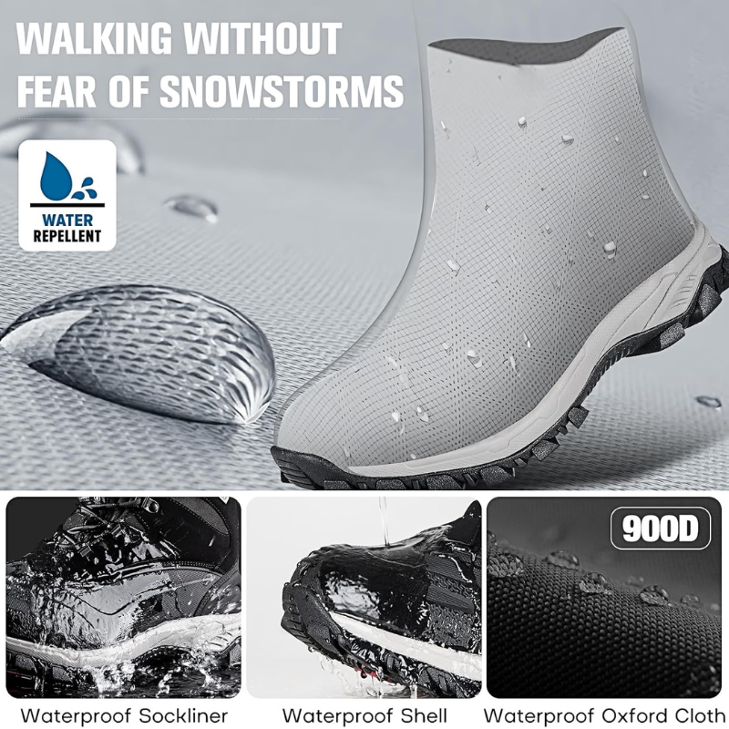 Snowwolf Men's Waterproof Snow Hiking Boots