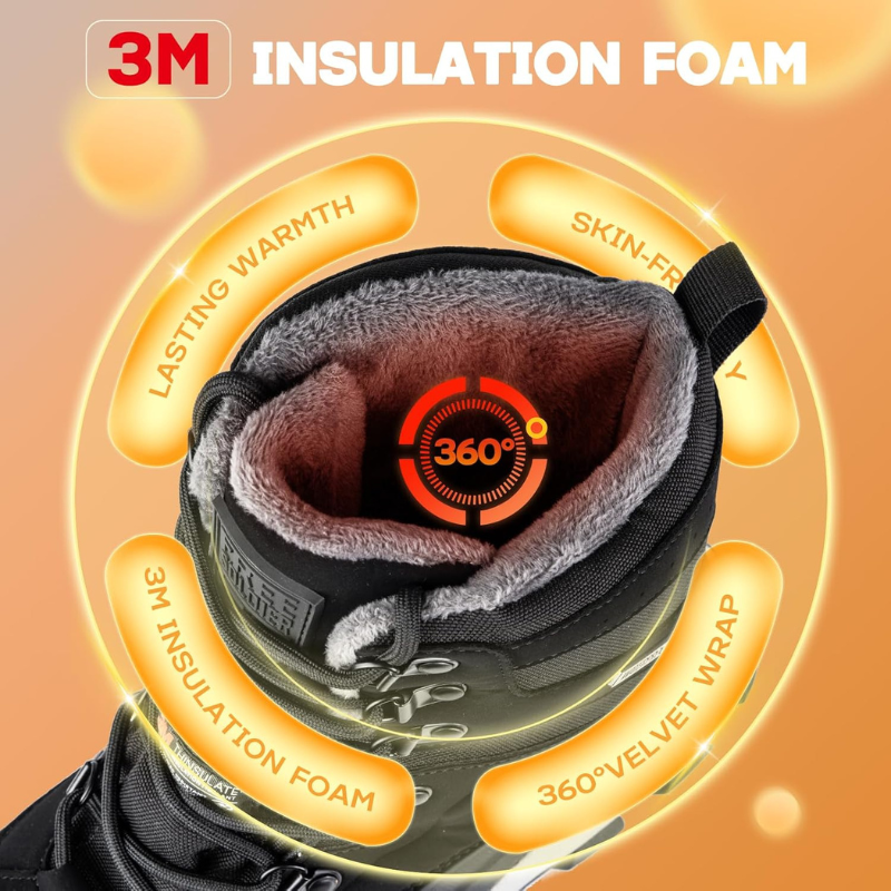 Snowwolf Men's Waterproof Snow Hiking Boots