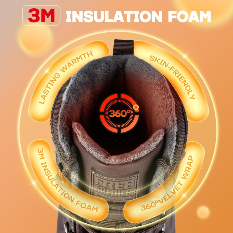 Snowwolf Men's Waterproof Snow Hiking Boots