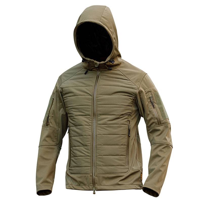 Men's Winter Warm Insulation Quilted Softshell Hoodie Jacket