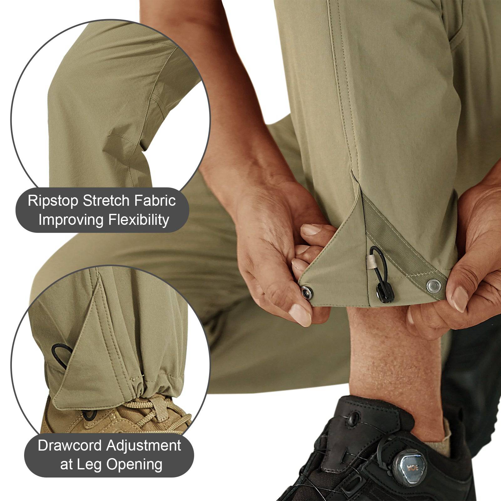 WINDCHASER Men's hem adjustable  Hiking Pants