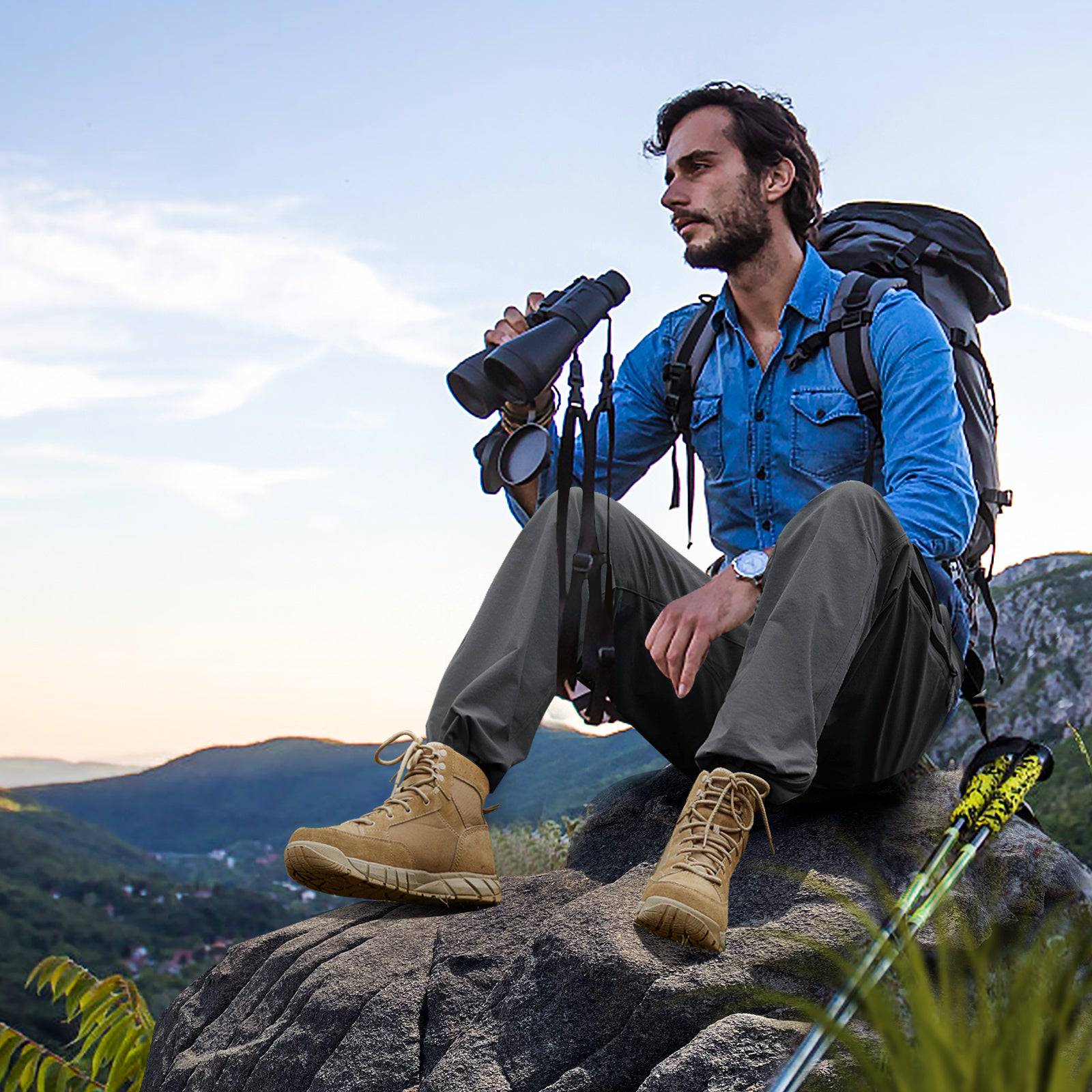 WINDCHASER Men's hem adjustable  Hiking Pants