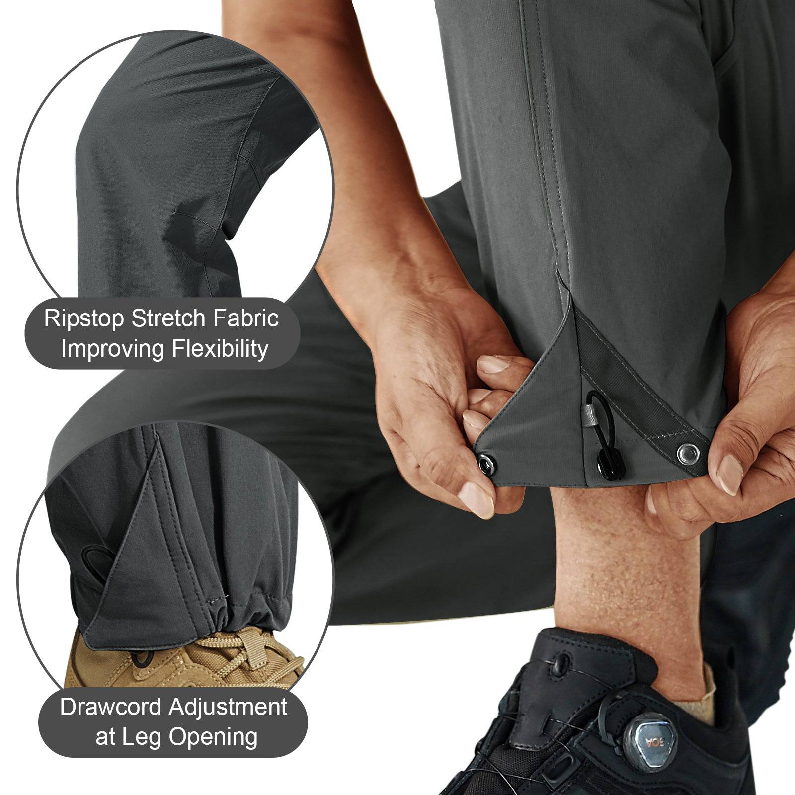 WINDCHASER Men's hem adjustable  Hiking Pants
