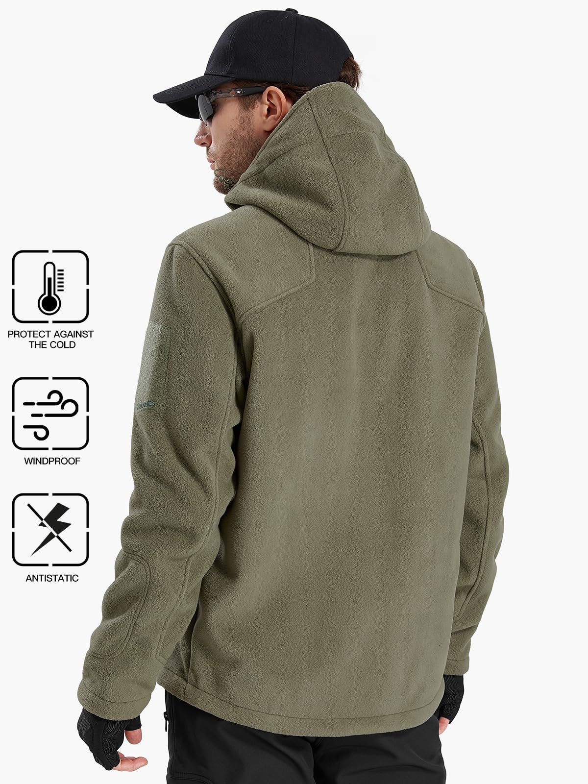 ARES Men's Tactical Fleece Zip-up Hoodie