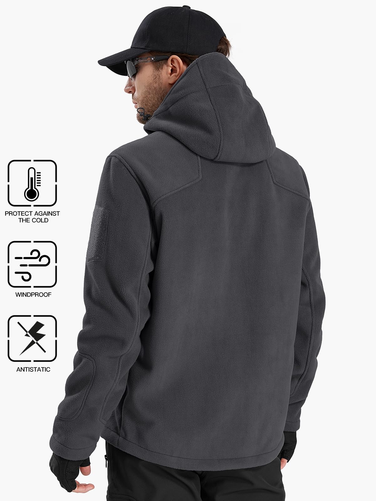 ARES Men's Tactical Fleece Zip-up Hoodie