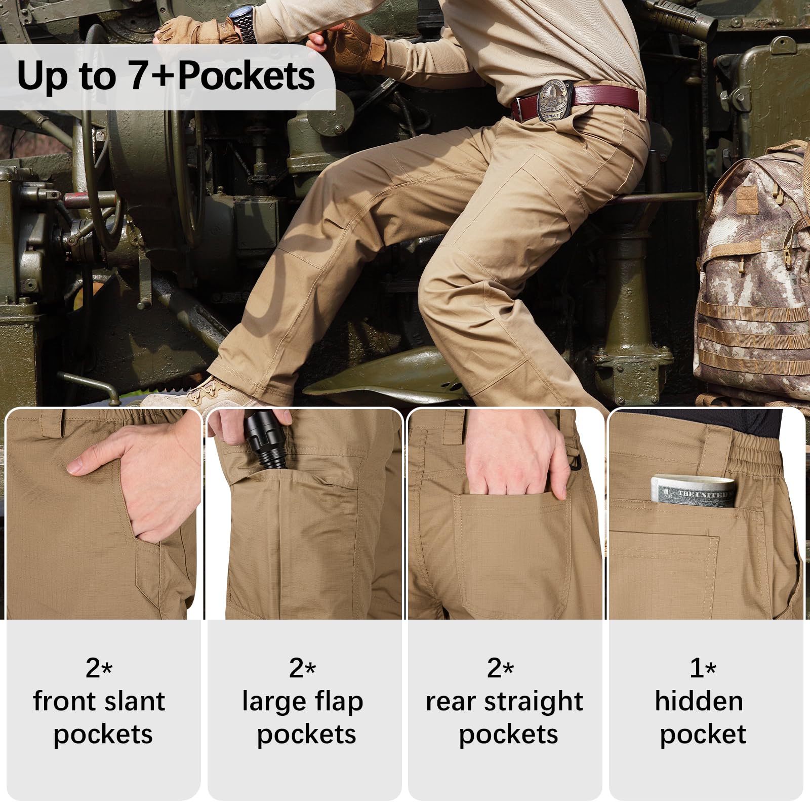 SWIFT Men's Lightweight Ripstop Tactical Pants