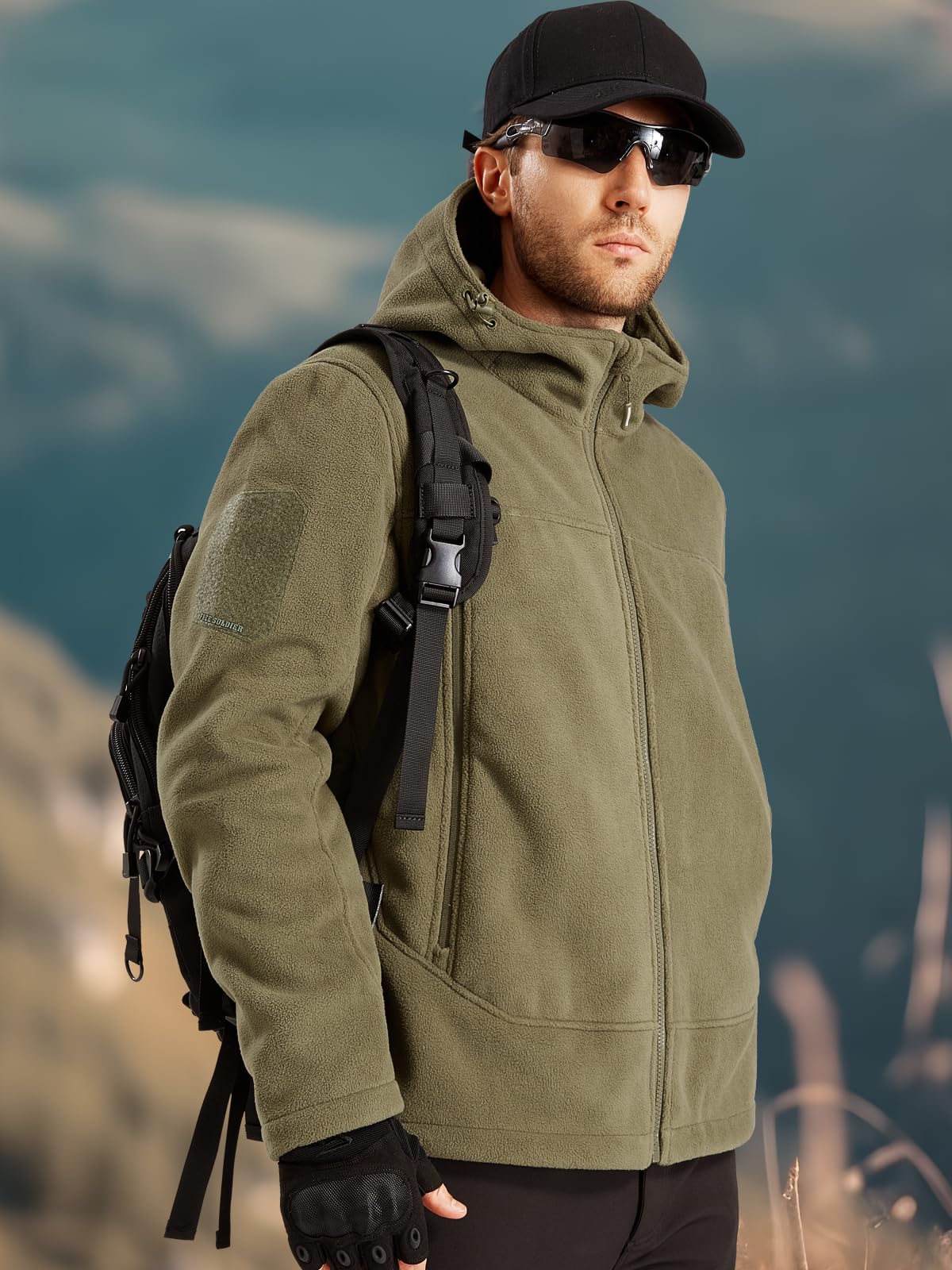 ARES Men's Tactical Fleece Zip-up Hoodie